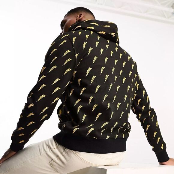 WESC‎ Mike Thunder AOP Printed Hoodie Black M NWT IN PACKAGE - Picture 2 of 7